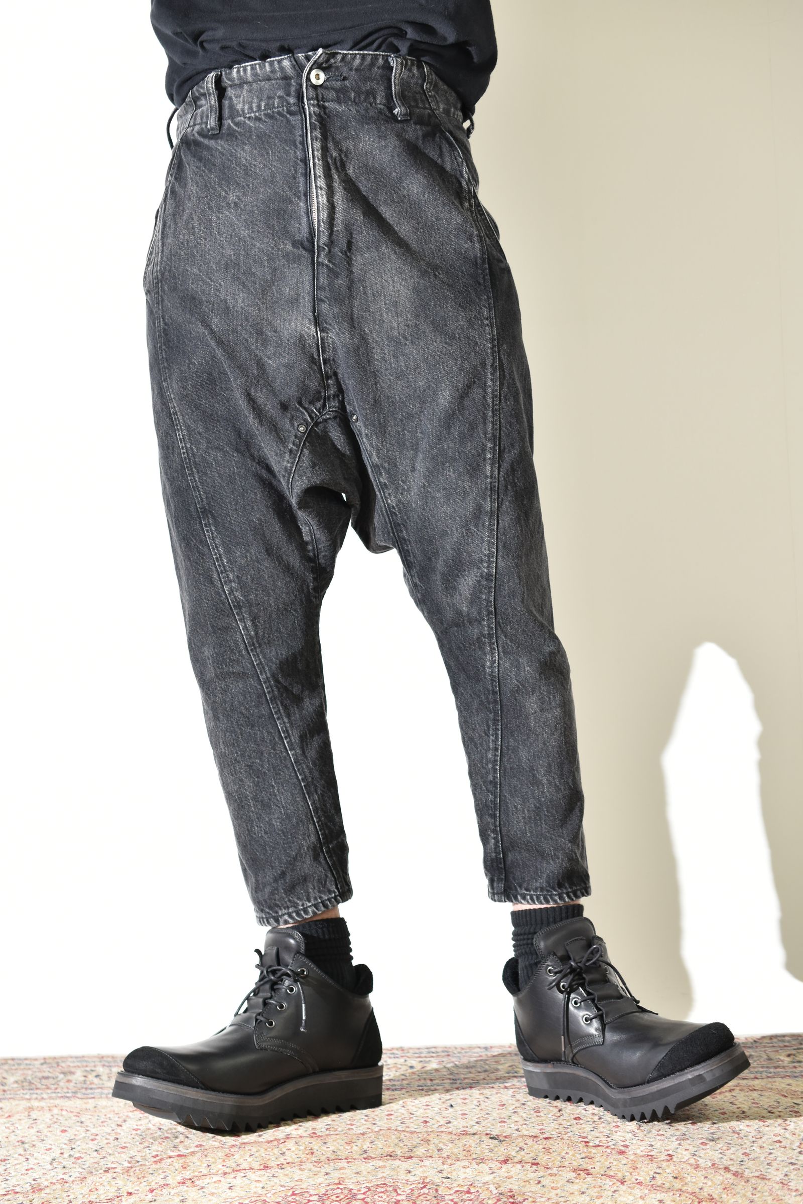 Sarrouel Denim Pants "Mist Bleach Black" / サルエルデニムパンツ "ミストブリーチブラック"