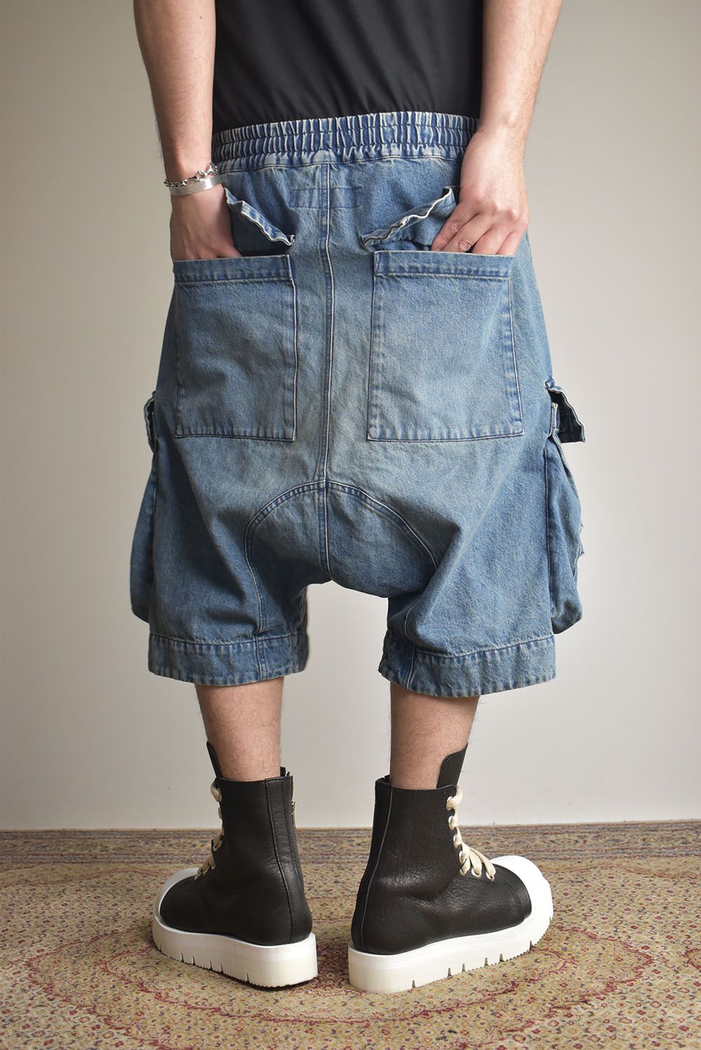 Vintage Denim Military Shorts"Blue" / ヴィンテージデニムミリタリーショーツ"ブルー"