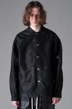 《2026AW先行予約》Random Panelled Denim Shirts "Balck × Silver" /  ランダムパネルデニムシャツ"ブラック×シルバー"