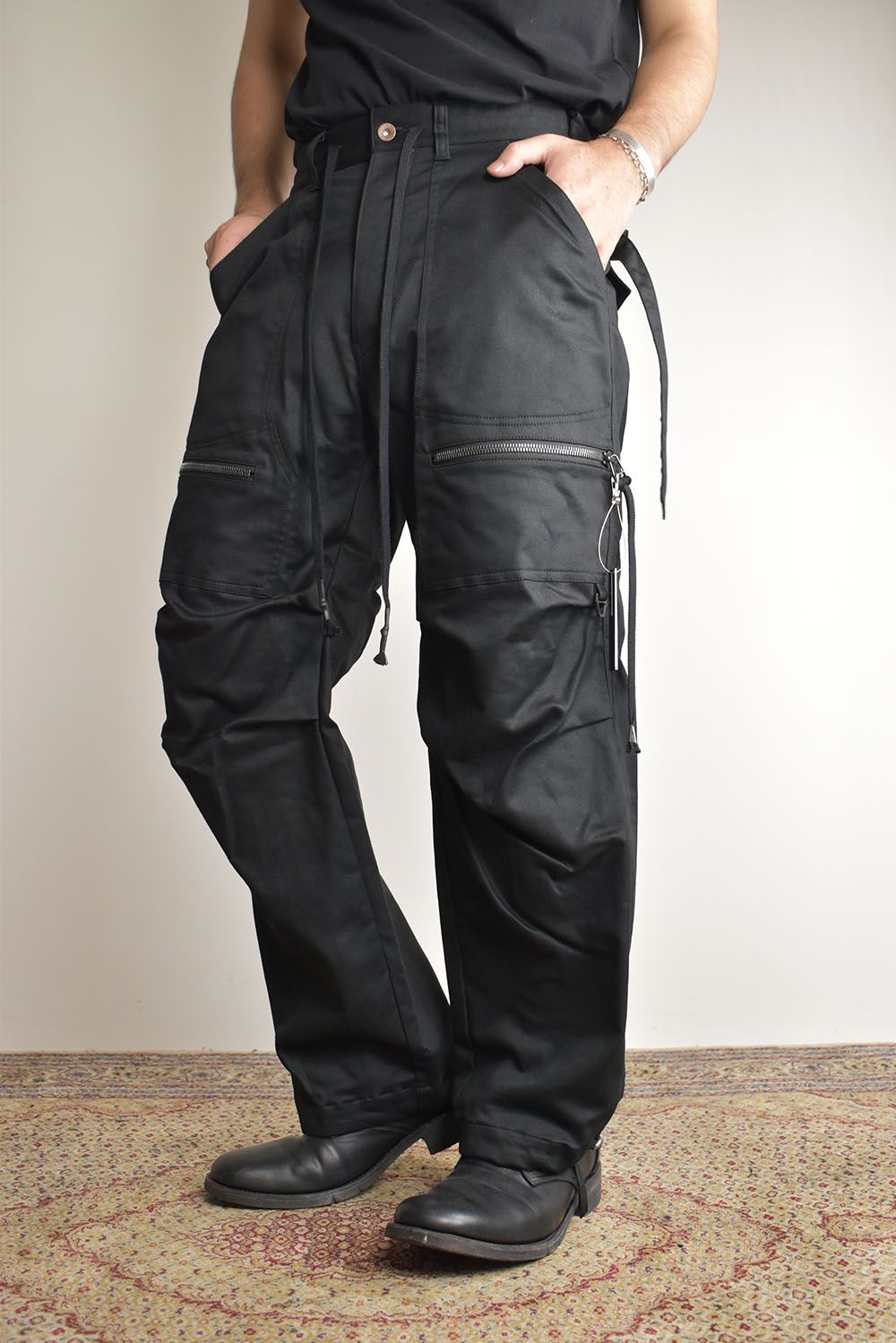 Jersey-like Denim Work Baggy Pants “Black" / ジャージーライクデニムワークバギーパンツ"ブラック"