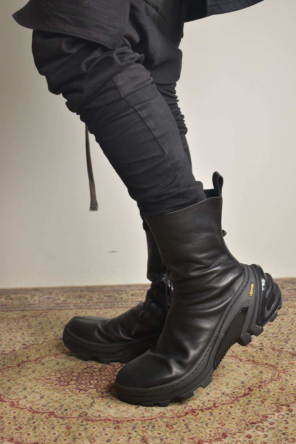 Over Lock Side Zip Boots_Maryam Horse Front "Black" / オーバーロックサイドジップブーツ マリアムホースフロント"ブラック"