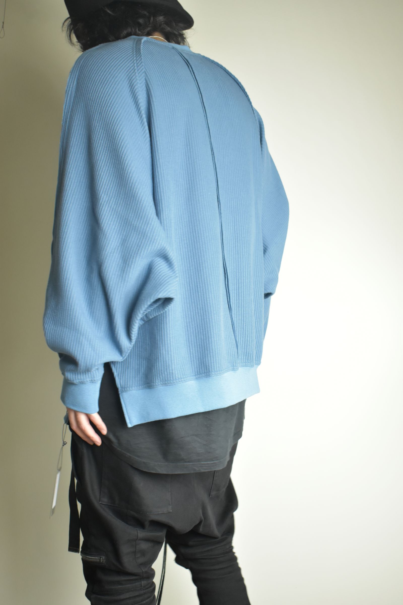 Rail Knit Dolman Sleeve"Blue" / レールニットドルマンスリーブ"ブルー"