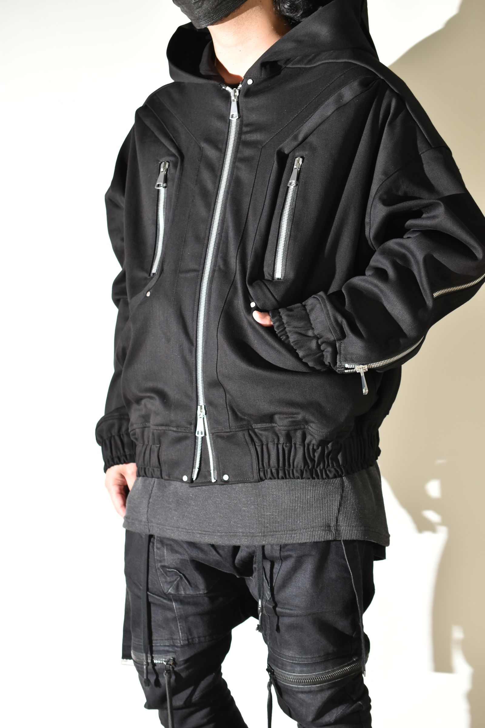 Denim Zip Hoodie Blouson"Black" / デニムジップフーディブルゾン"ブラック"