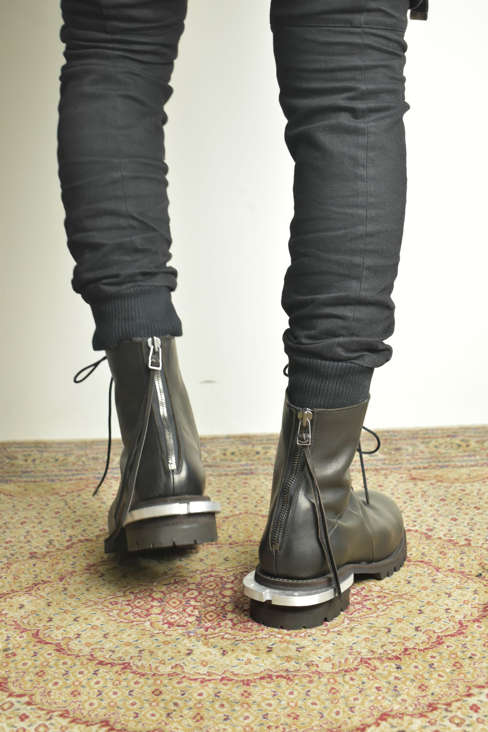 Metal Heel Balmoral Back Zip Boots"Teacore Black" / メタルヒールバルモラルバックジップブーツ"ティーコアブラック"