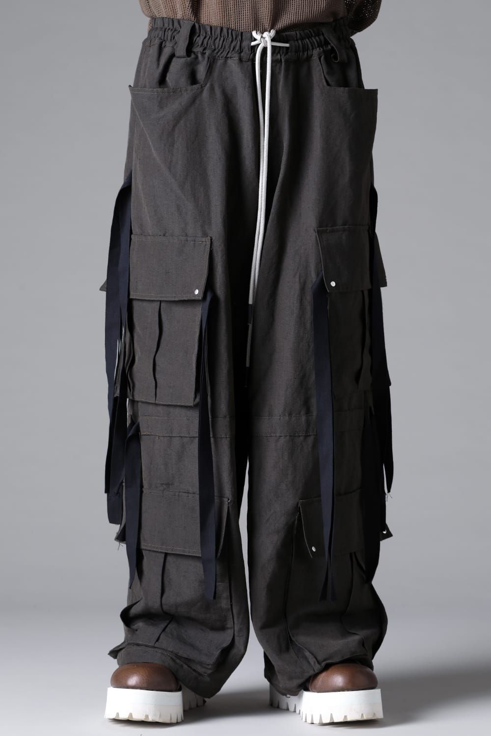 《2026SS先行予約》Cargo Wide With Hangingstraps Pants"Black / Stone /Khaki /D.Grey / ST×GY" / カーゴワイドウィズハンギングストラップパンツ"ブラック/ストーン/カーキ/ダークグレー/ストライプ×ダークグレー"