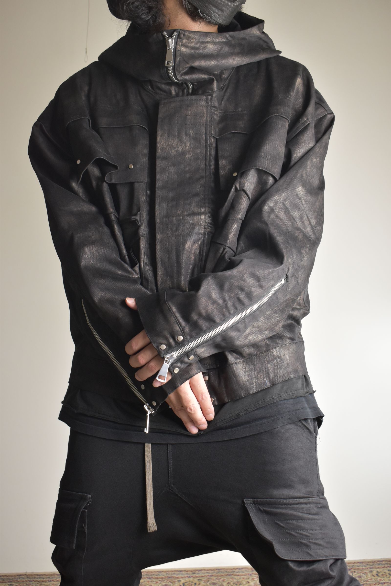Metal Steam Camouflage Hooded Blouson"Black × Brown" / メタルスチームカモフラージュ フーデッドブルゾン"ブラック×ブラウン"