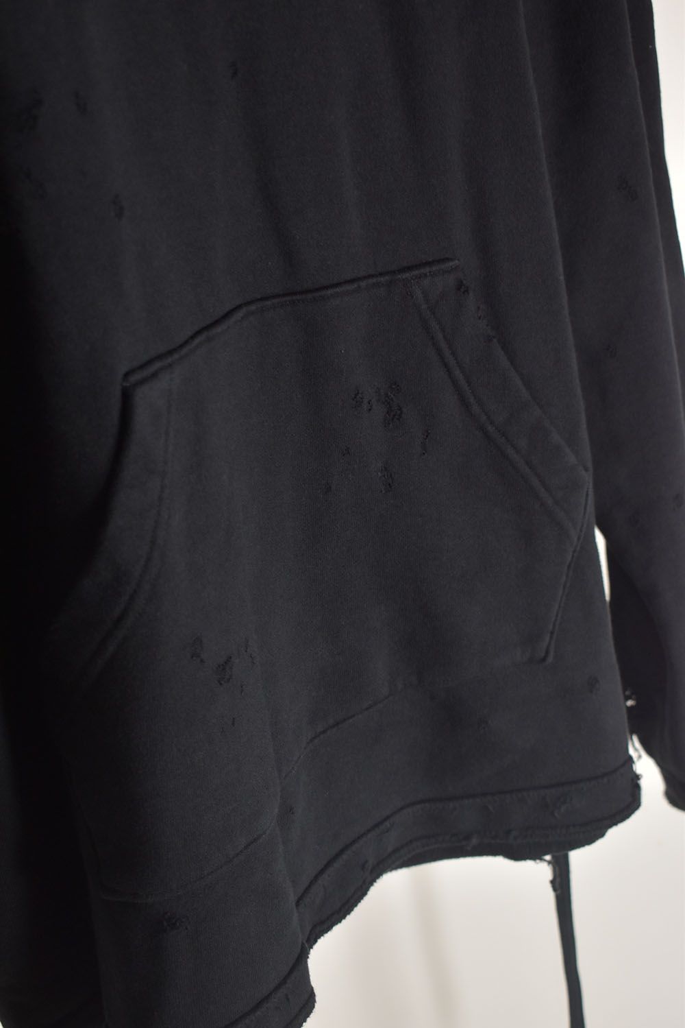 Untwisted Sweat Oversized Pullover Hoodie "Black" / 無撚糸裏毛オーバーサイズプルオーバーフーディー"ブラック"