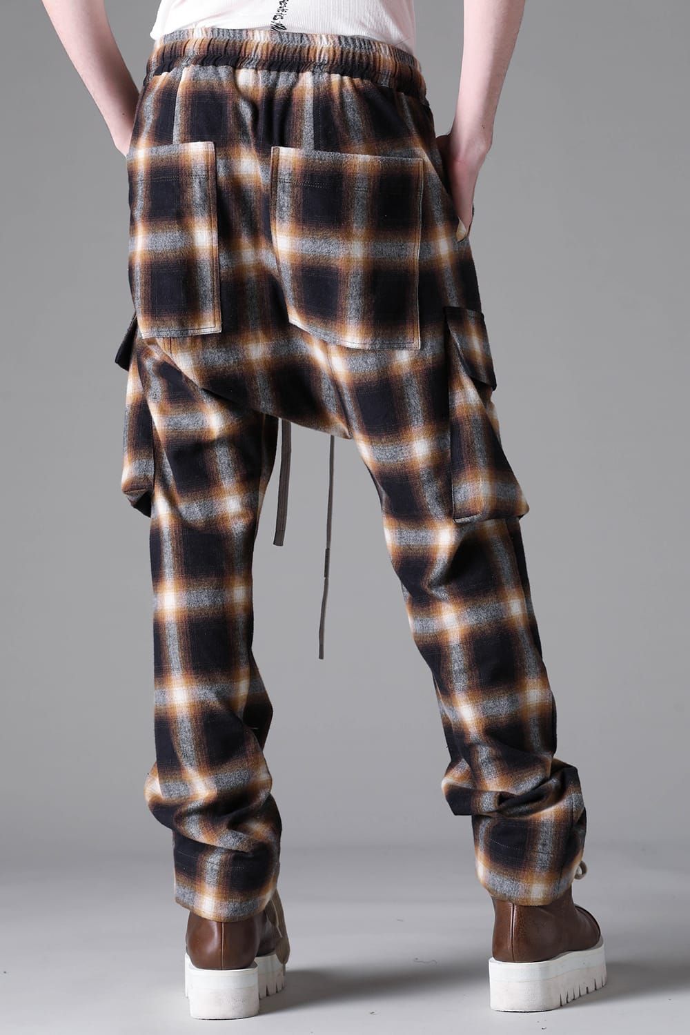 《2026AW先行予約》Plaid Cargo Flare Pants"Soft Greige / Black Camel /Warm Brown" / プレイドカーゴフレアパンツ"ソフトグレージュ / ブラックキャメル /ウォームブラウン"