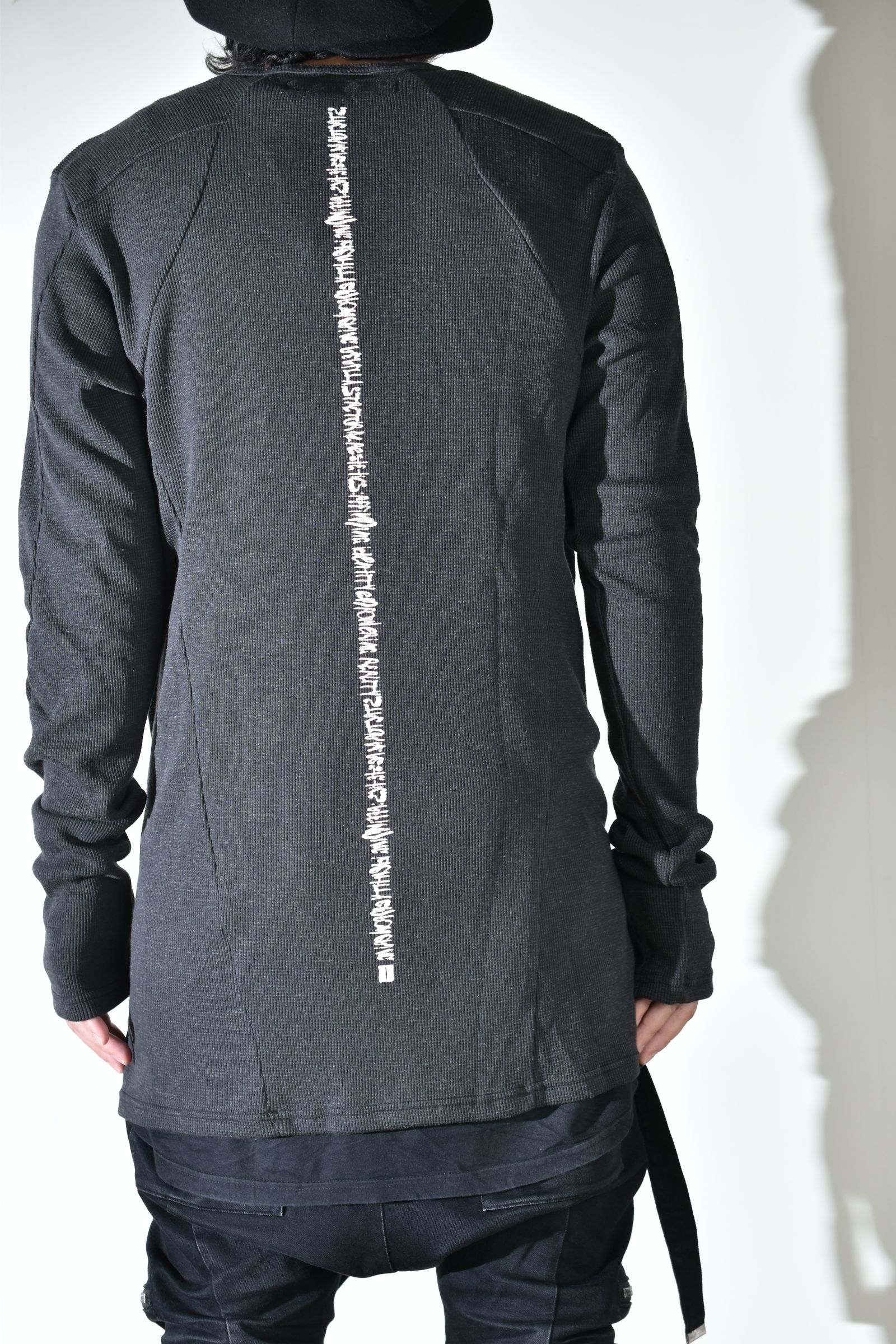 Back Printed Waffle Jersey Long  Sleeve Tee"D.Grey" バックプリントワッフルジャージーロングスリーブTee"ダークグレー"