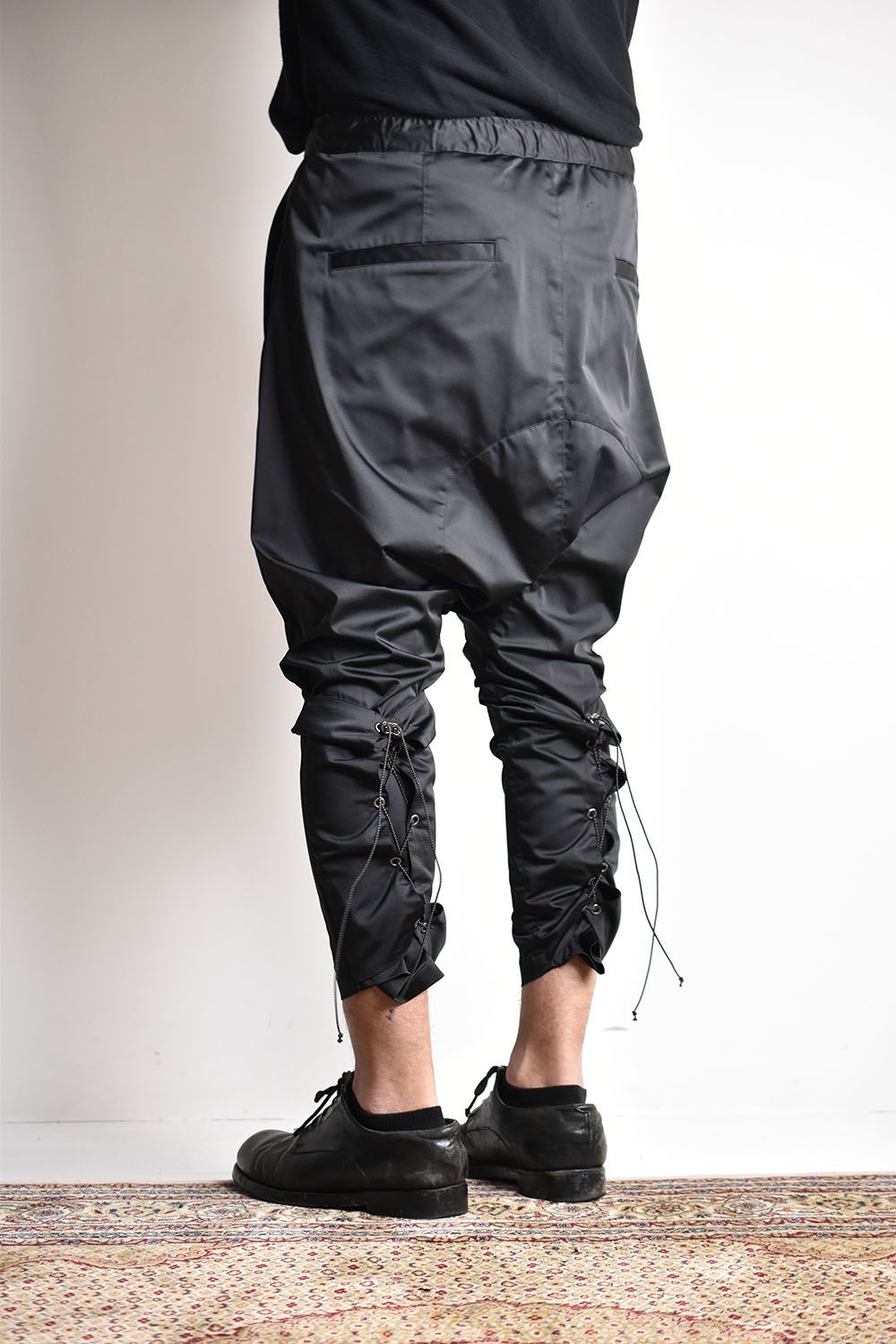 Back Lace Narrow Sarouel Pants"Black"/バックレースナローサルエルパンツ"ブラック"