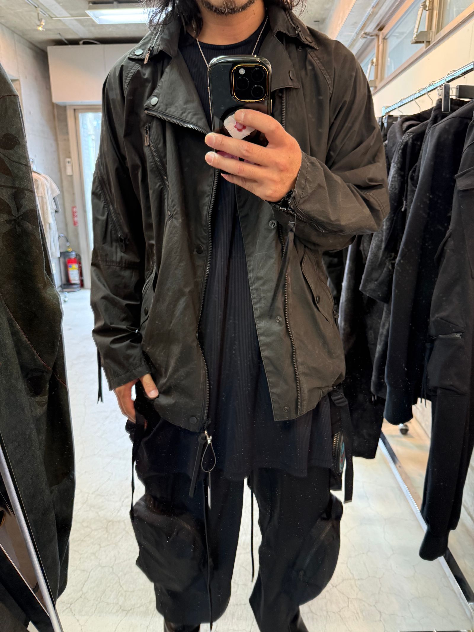 《2027SS先行予約分》Pigment-Coated Rider's Coach Jacket"Black" / 顔料コーティングライダースコーチジャケット"ブラック"