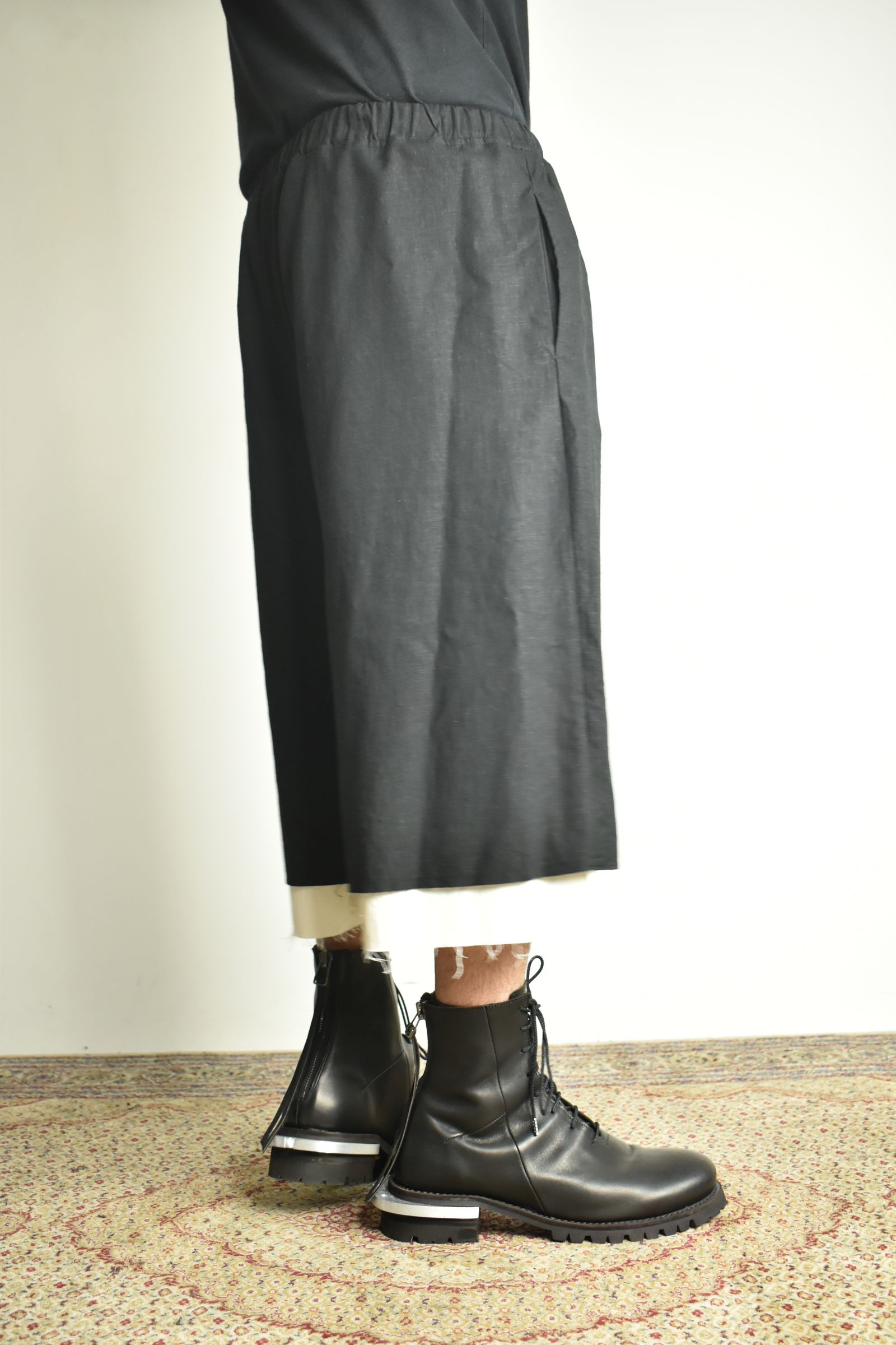 Layerd Easy Half Pants"Black" / レイヤードイージーハーフパンツ"ブラック"