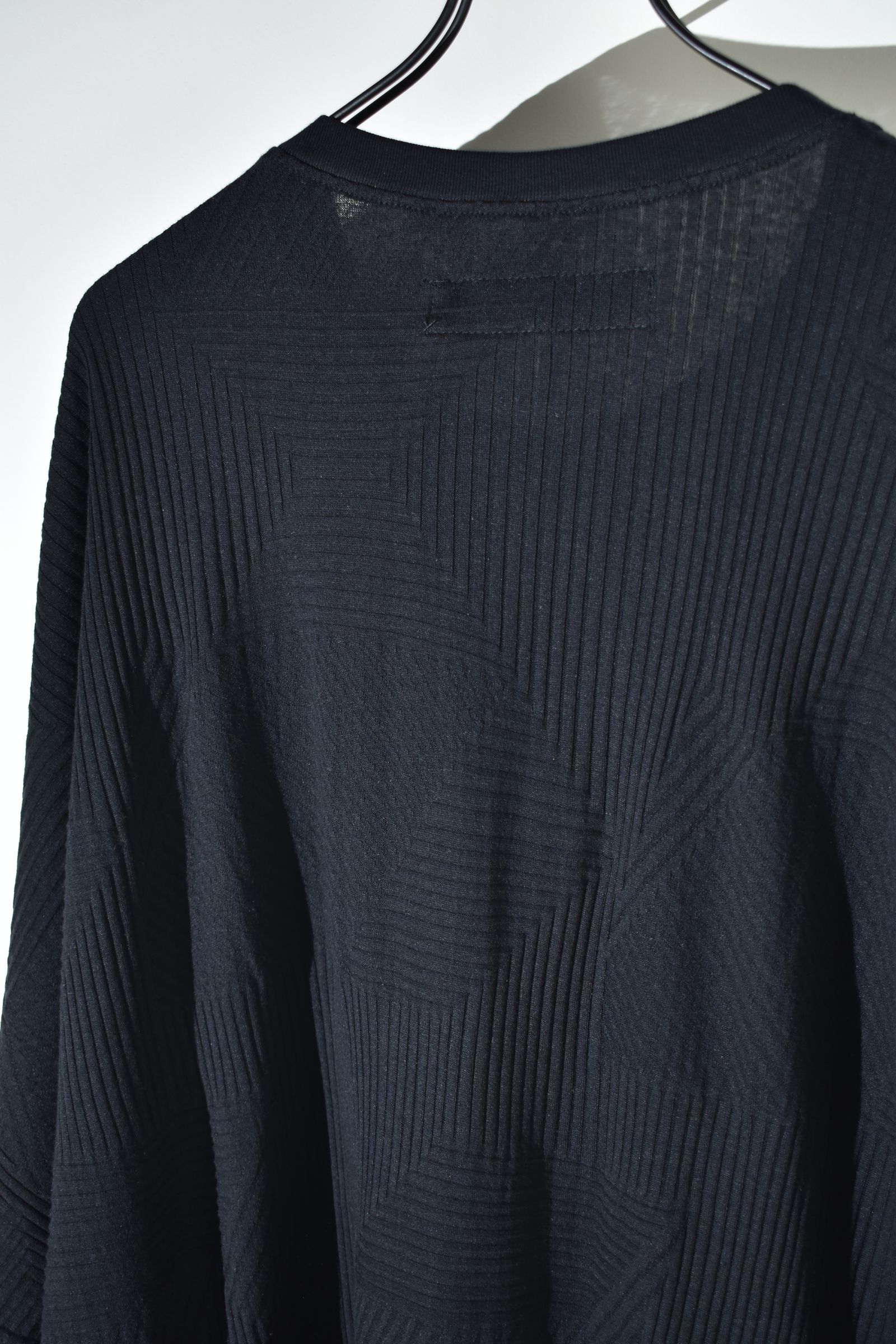 Deformed Stripe Pattern Dolman Tee "Black " /ディフォルメドストライプパターンドルマンTee"ブラック"