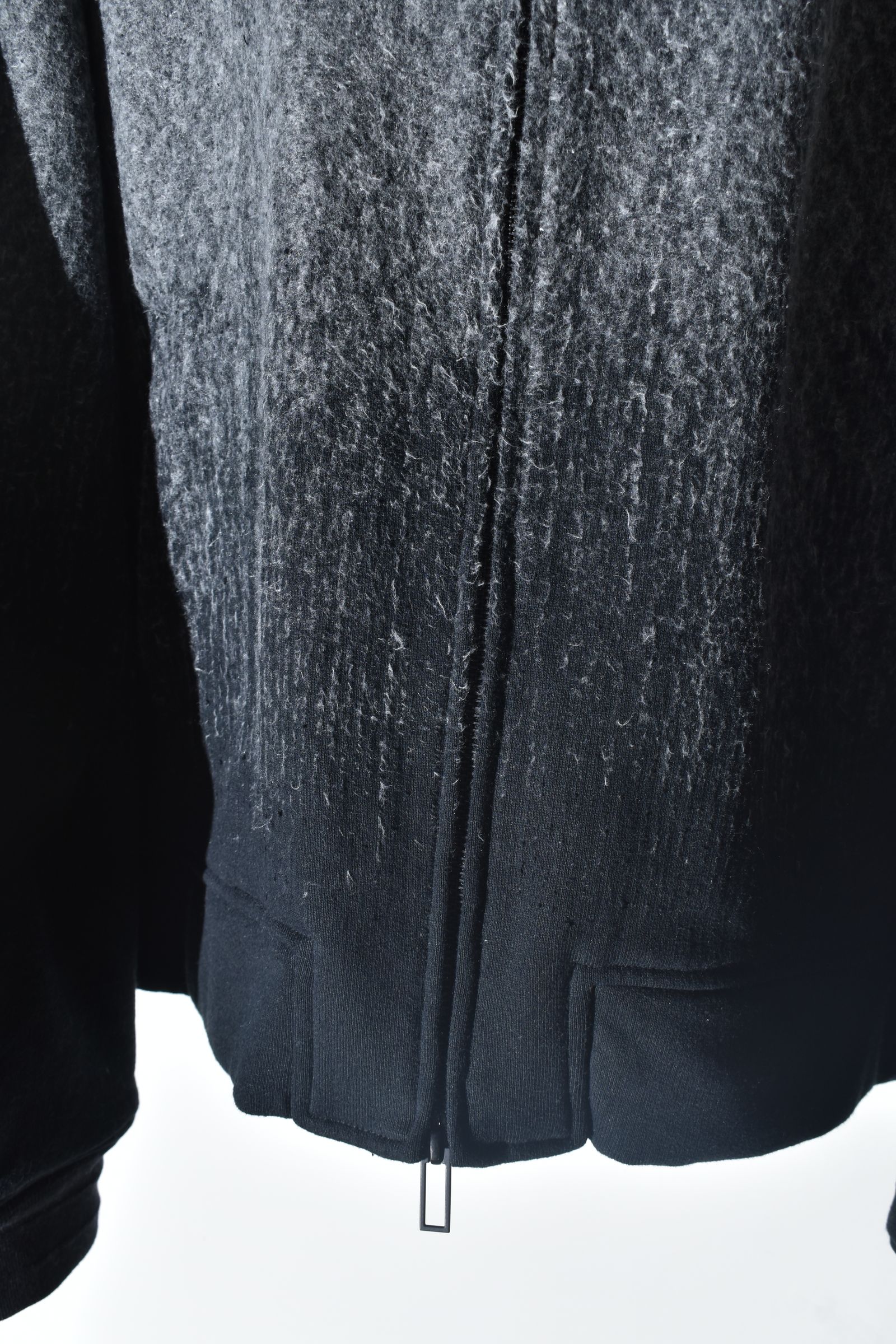 Gradient Needle Punch Double Zip Hoodie "Black Based" / グラデーションニードルパンチダブルジップフーディ"ブラックベース"