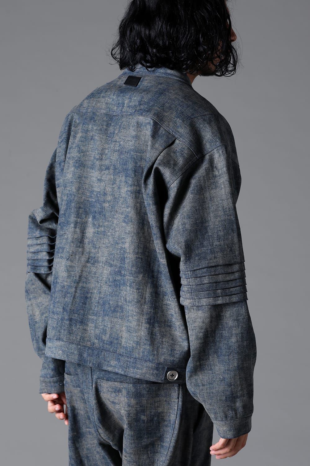 《2026SS先行予約》Blended Shades Denim Pin Tuck Blouson "D.verdigris/L.verdigris/Steel Blue"/ブレンデッドシェイドデニムピンタックブルゾン" / ダークベルディグリ/ライトベルディグリ/スティールブルー"