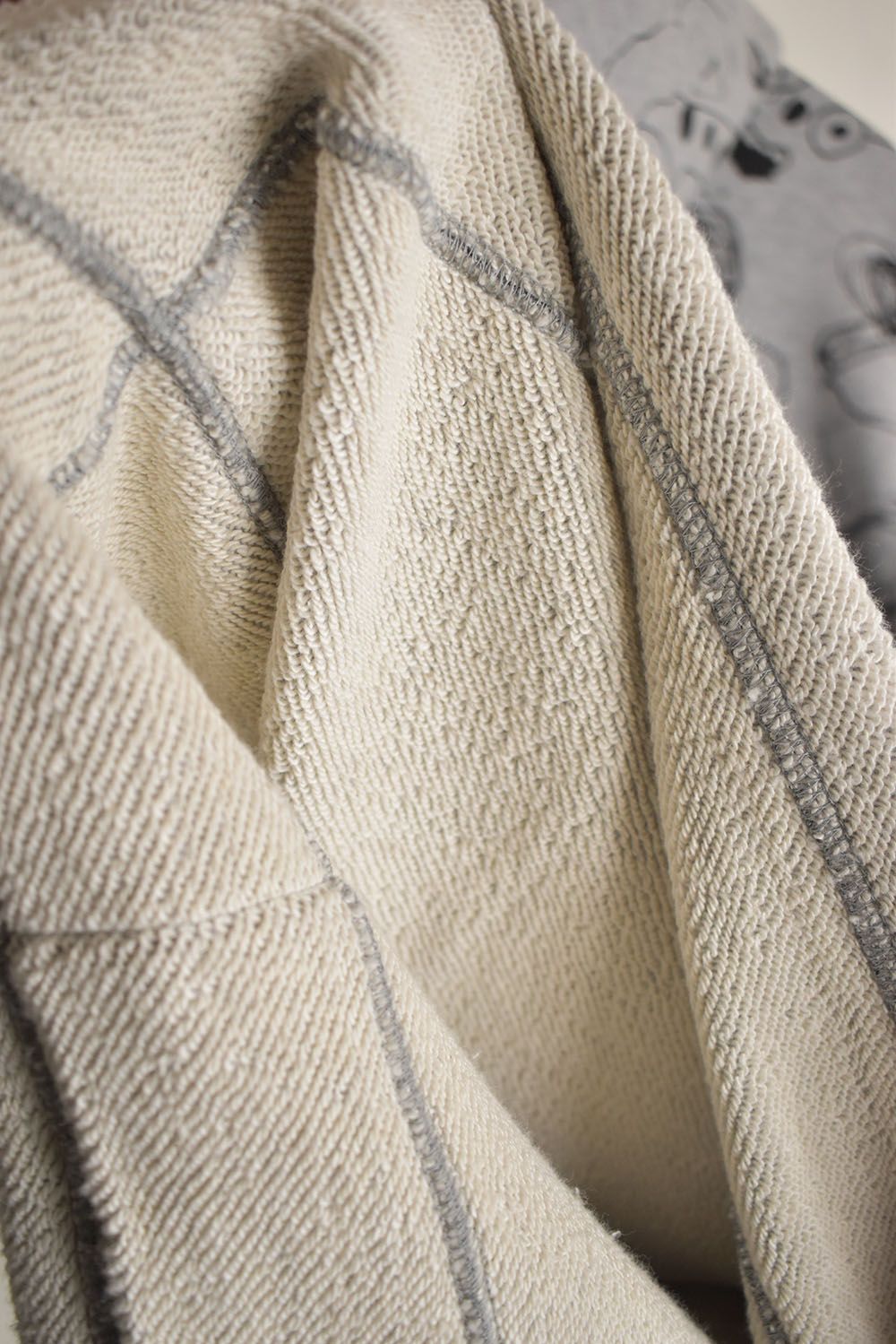 Sweat Oversize Print Zip Up Hoodie"Grey" / スウェットオーバーサイズプリントジップアップパーカ"グレー"