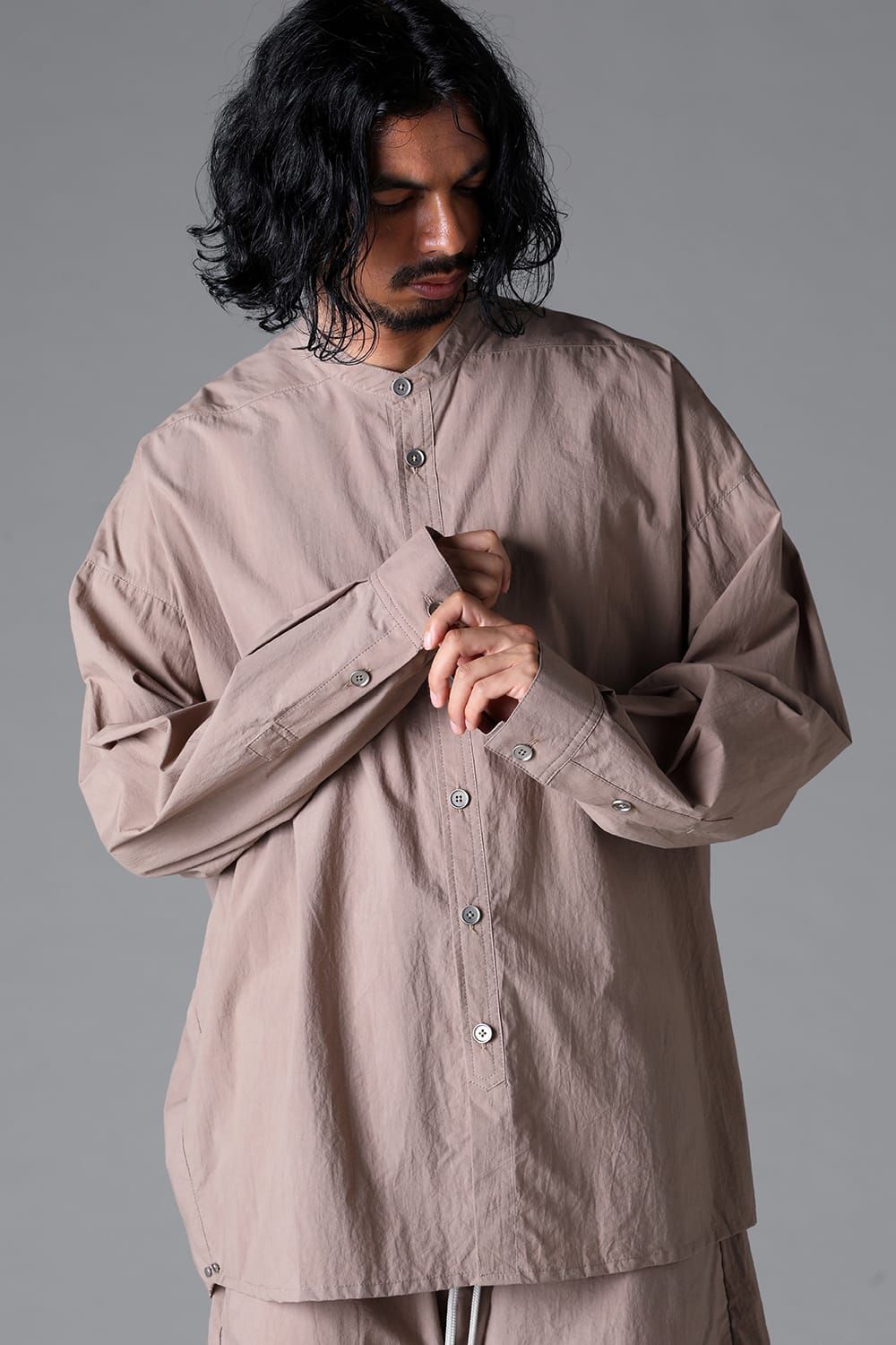 《2026SS先行予約》Stand Collar Shirts "Black / Cream /Soil" / スタンドカラーシャツ"ブラック/クリーム/ソイル"