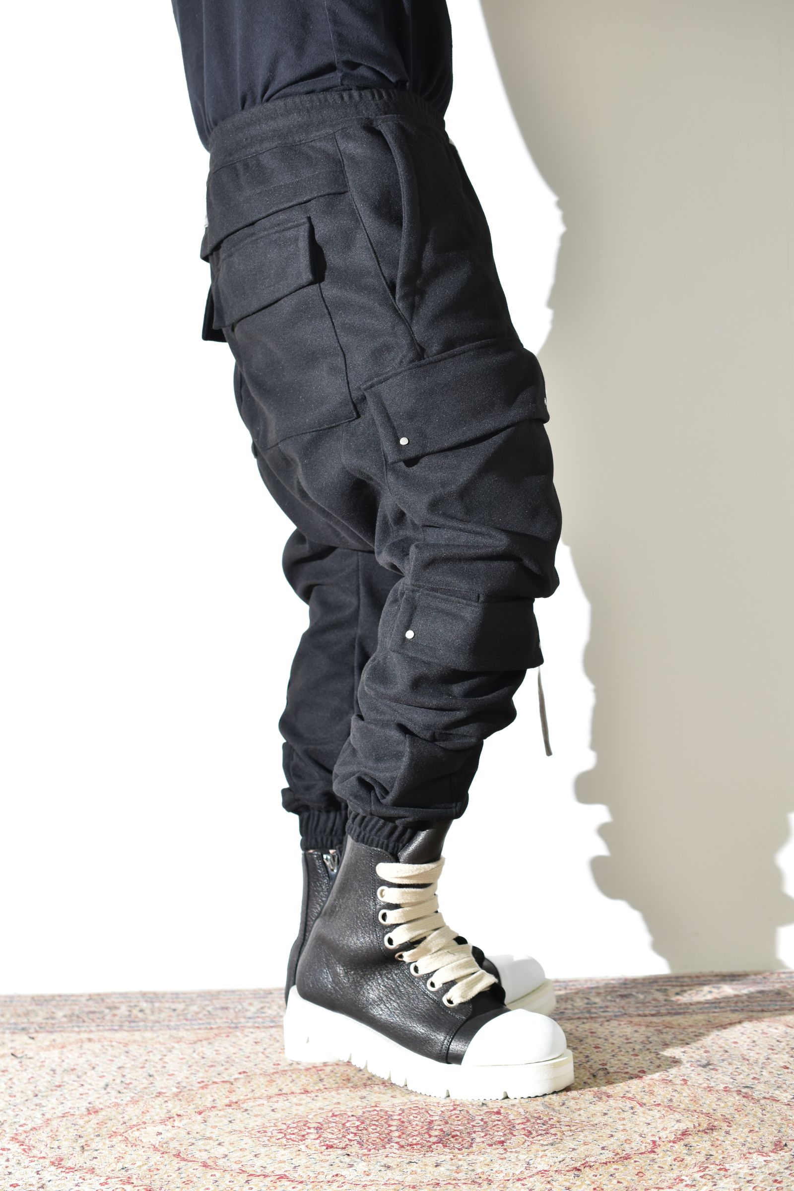 Knit Jersey Military Sarrouel Easy Pants"Black" / ニットジャージーミリタリーサルエルイージーパンツ"ブラック"