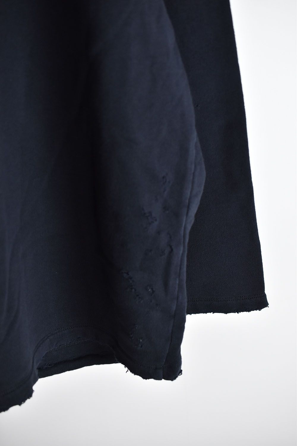 Nylon Combi Damage Sweat Pullover"Black"/ ナイロンコンビダメージスウェットプルオーバー"ブラック"