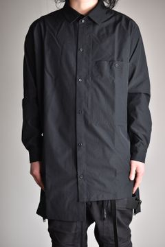 Asymmetry Semi Long Shirts"Black"/アシンメトリーセミロングシャツ"ブラック"