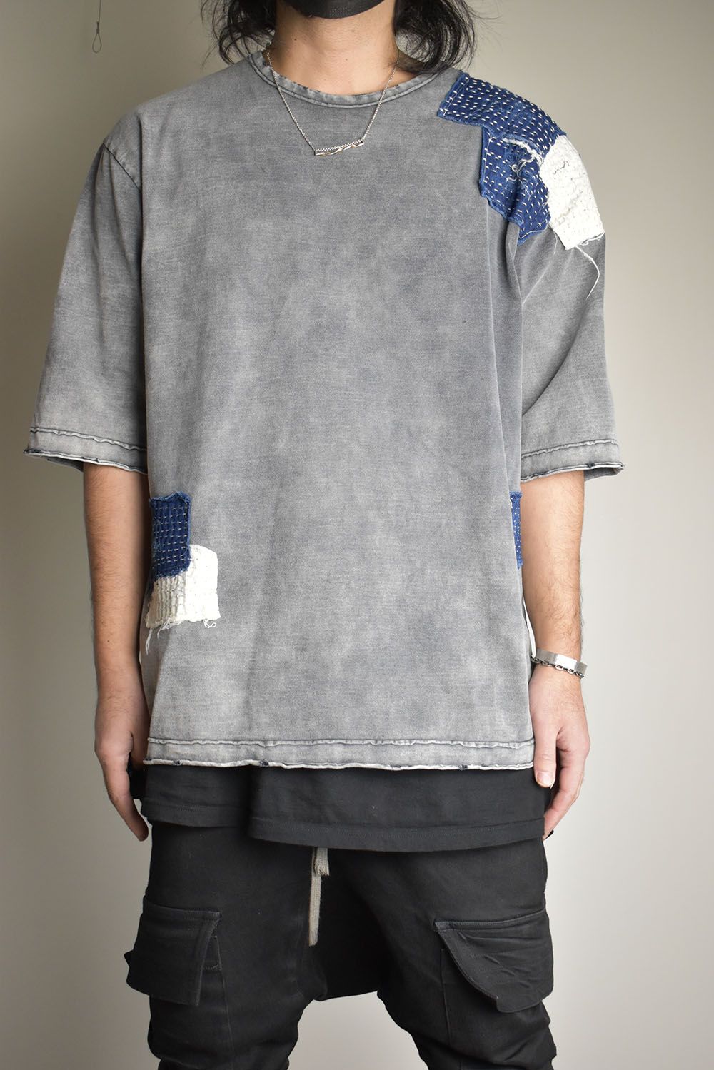 Damage  Patch Tee"Charcoal" / ダメージパッチTシャツ"チャコール"