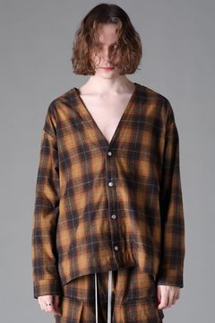 《2026AW先行予約》Plaid Cardigan Shirts""Soft Greige / Black Camel / Warm Brown" " / プレイドカーディガンシャツ"ソフトグレージュ/ブラックキャメル/ウォームブラウン"