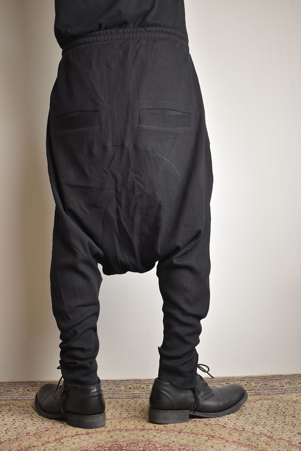 Waffle Sarrouel Pants"Black"/ワッフルサルエルパンツ"ブラック"