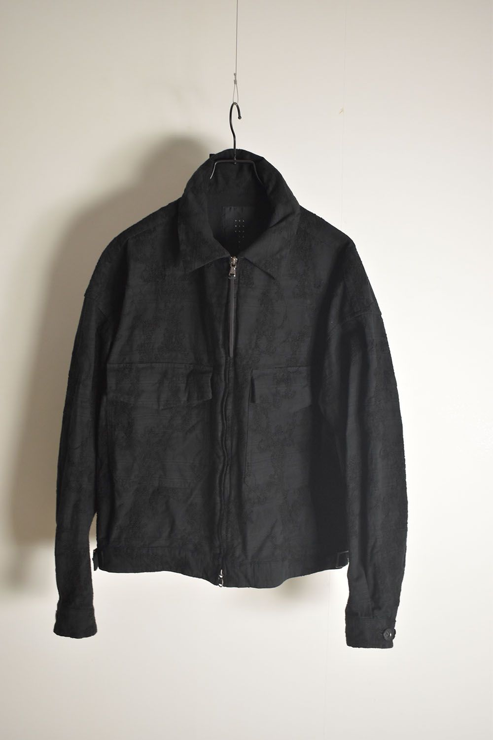 Embroidered Striped Blouson"Black" / 刺繍ストライプブルゾン"ブラック"