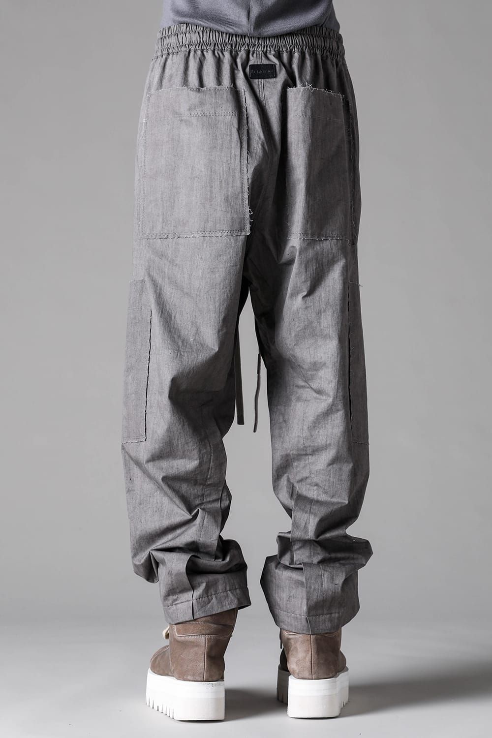 《2027SS先行予約》Sumi Dyed Wide Cargo Pants"Grey / L.Grey" / 墨染ワイドカーゴパンツ"グレー/ライトグレー"
