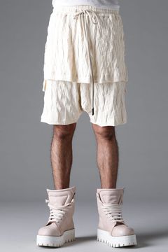 《2026SS先行予約》Gradient Plaid Pattern Layered Shorts"Black / Cream" / グラデーションチェックパターンレイヤードショーツ"ブラック/クリーム"