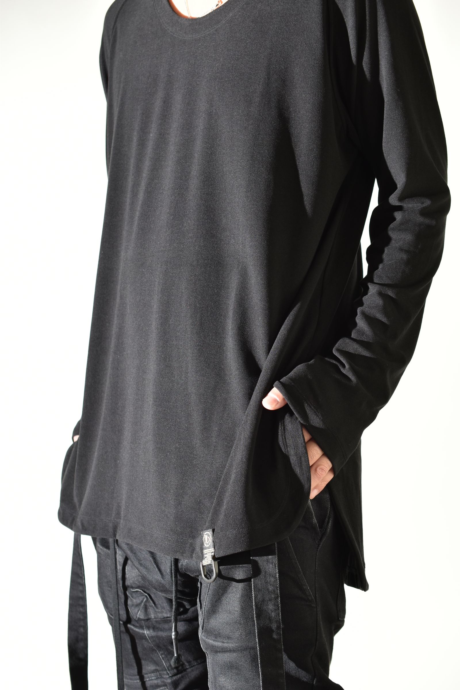 Loose Neck Premier Long Sleeve Tee"Black" /  ルーズネックプレミアロングスリーブTee"ブラック"