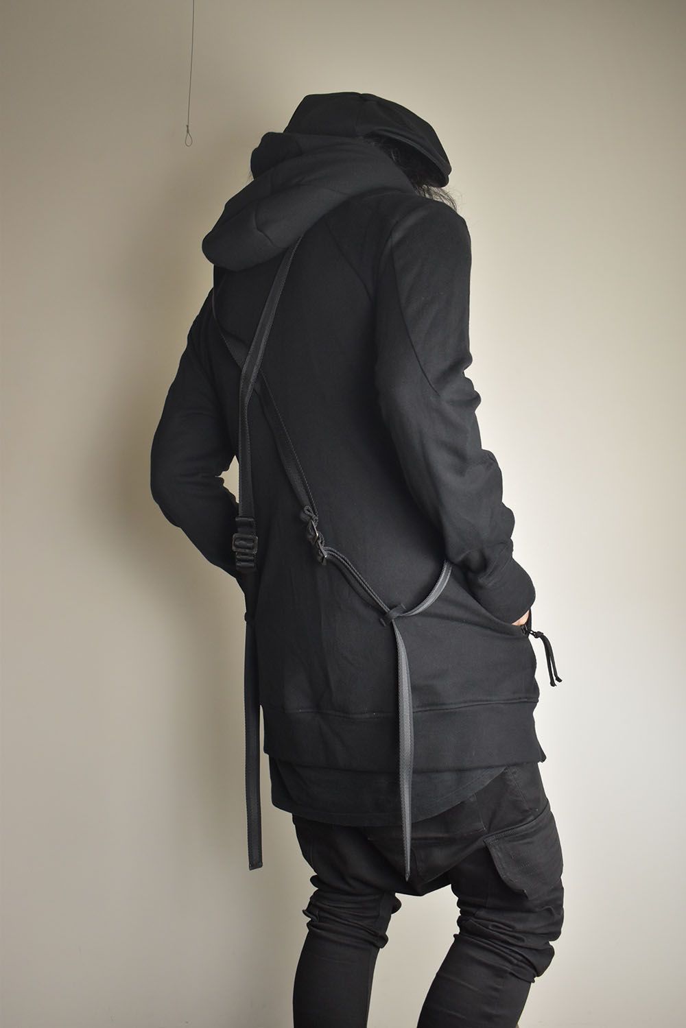 Non-Flammable Fleece Harness Belt W-Zip Hooded Jacket  "Black" / 無燃糸裏毛ハーネスベルトWジップフーデッドジャケット"ブラック"