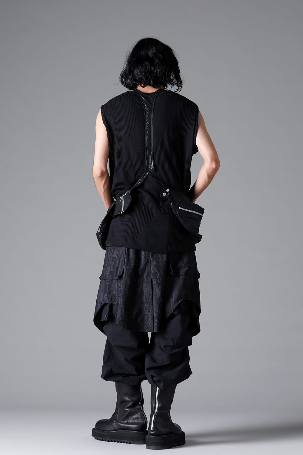 《2026SS先行予約》Deformed Stripe Pattern Tank Top "Black / Cream" /ディフォルメドストライプパターンタンクトップ"ブラック/クリーム"
