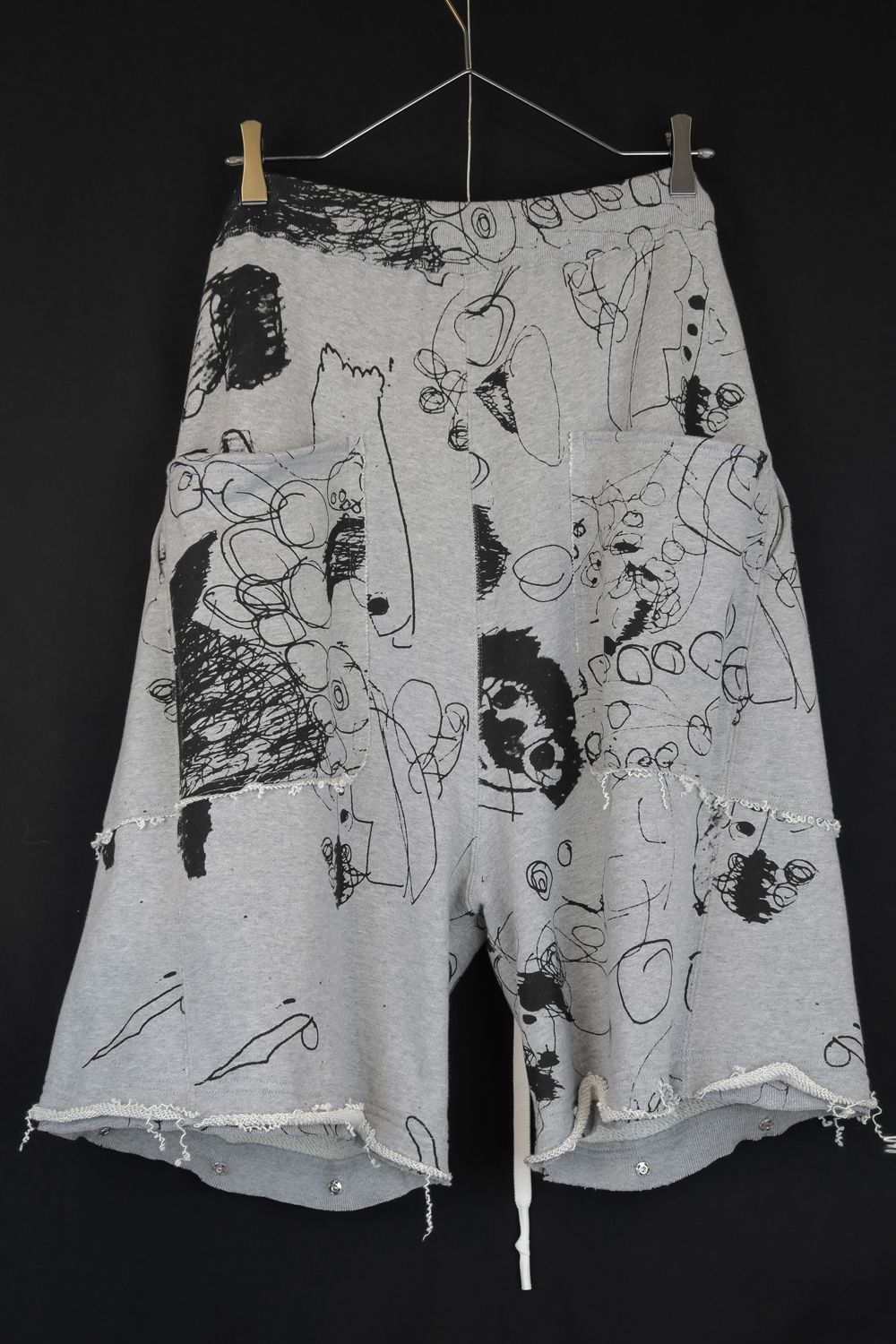 Sweat Print Wide Pants"Grey" / スウェットプリントワイドパンツ"グレー"