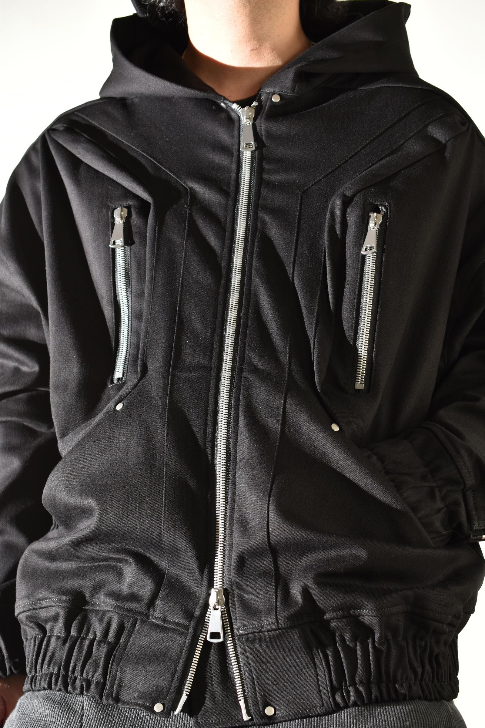 Denim Zip Hoodie Blouson"Black" / デニムジップフーディブルゾン"ブラック"