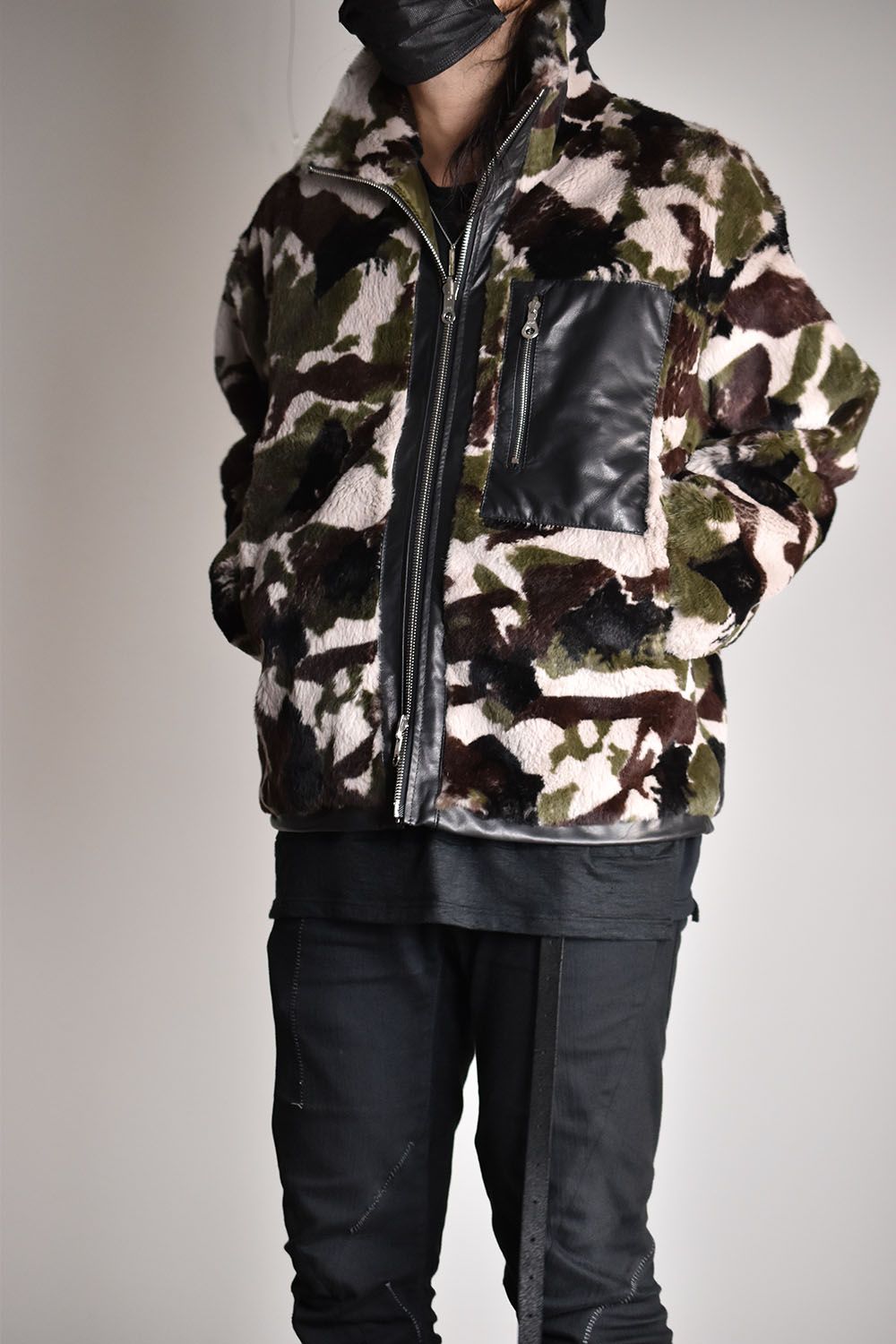 ISAMU KATAYAMA BACKLASH - Rabbit Fur Nylon Reversible Blouson