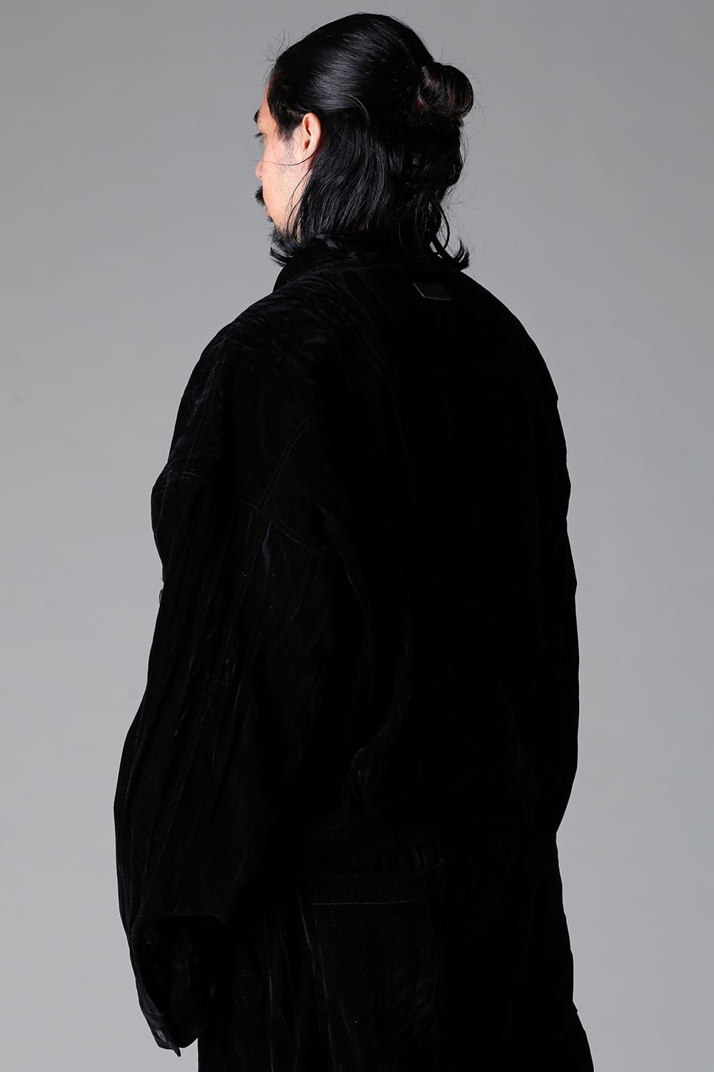 《2025AW先行予約》Washer Velour Big Pocket Blouson"Black" / ワッシャーベロアビッグポケットブルゾン"ブラック"