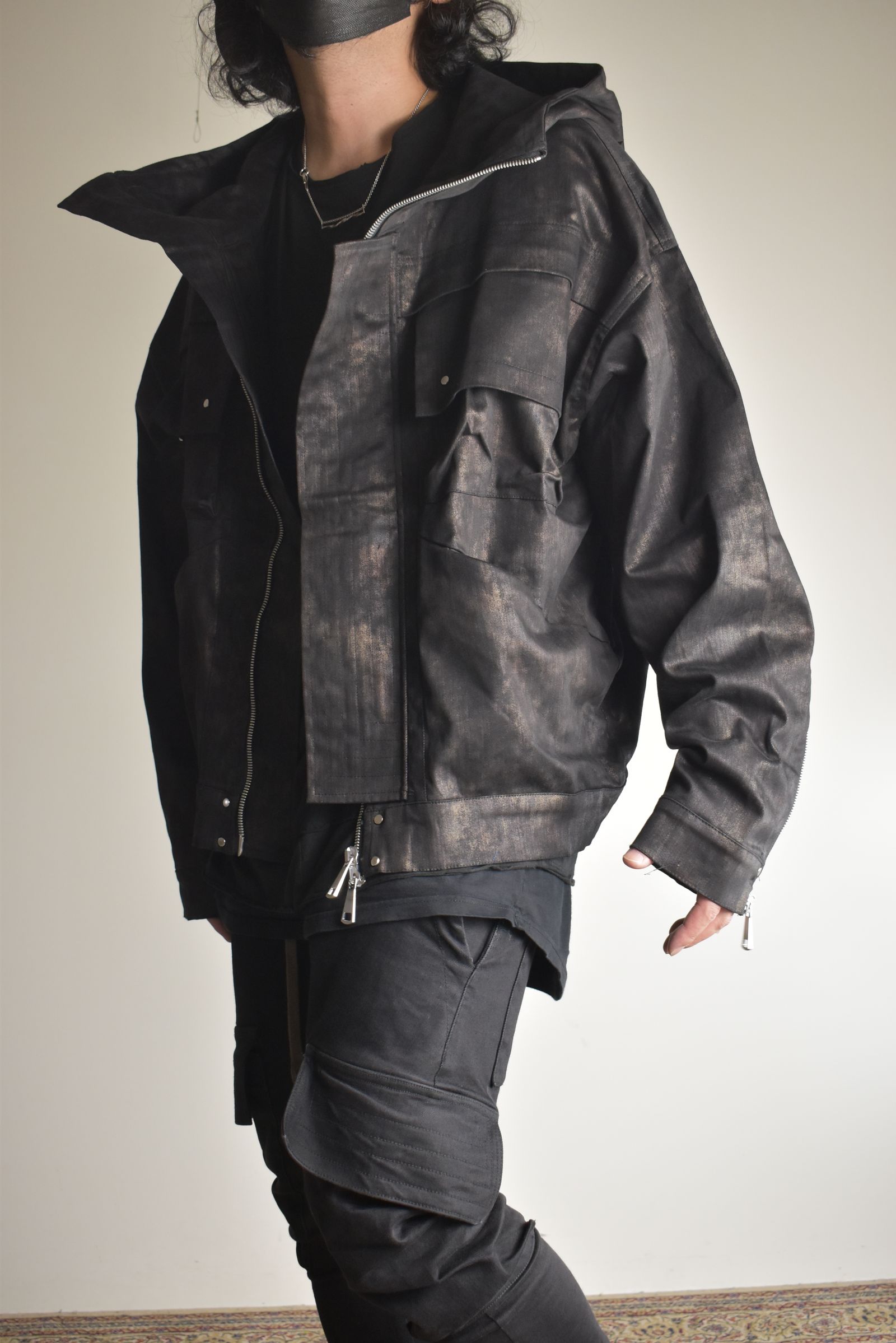 Metal Steam Camouflage Hooded Blouson"Black × Brown" / メタルスチームカモフラージュ フーデッドブルゾン"ブラック×ブラウン"