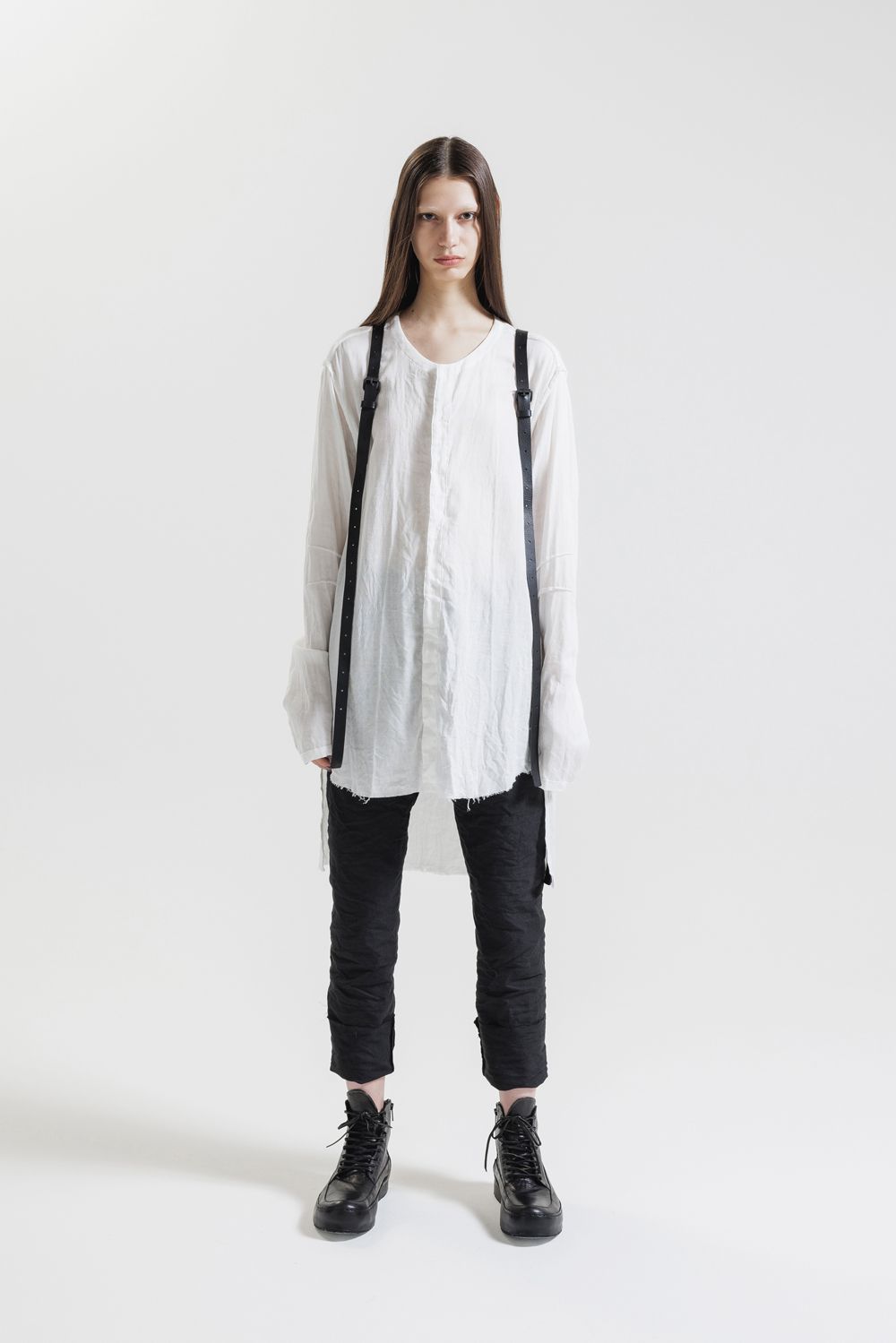 Round Neck Reversible Gauze Shirt"Off White" / ラウンドネックリバーシブルガーゼシャツ"オフホワイト"