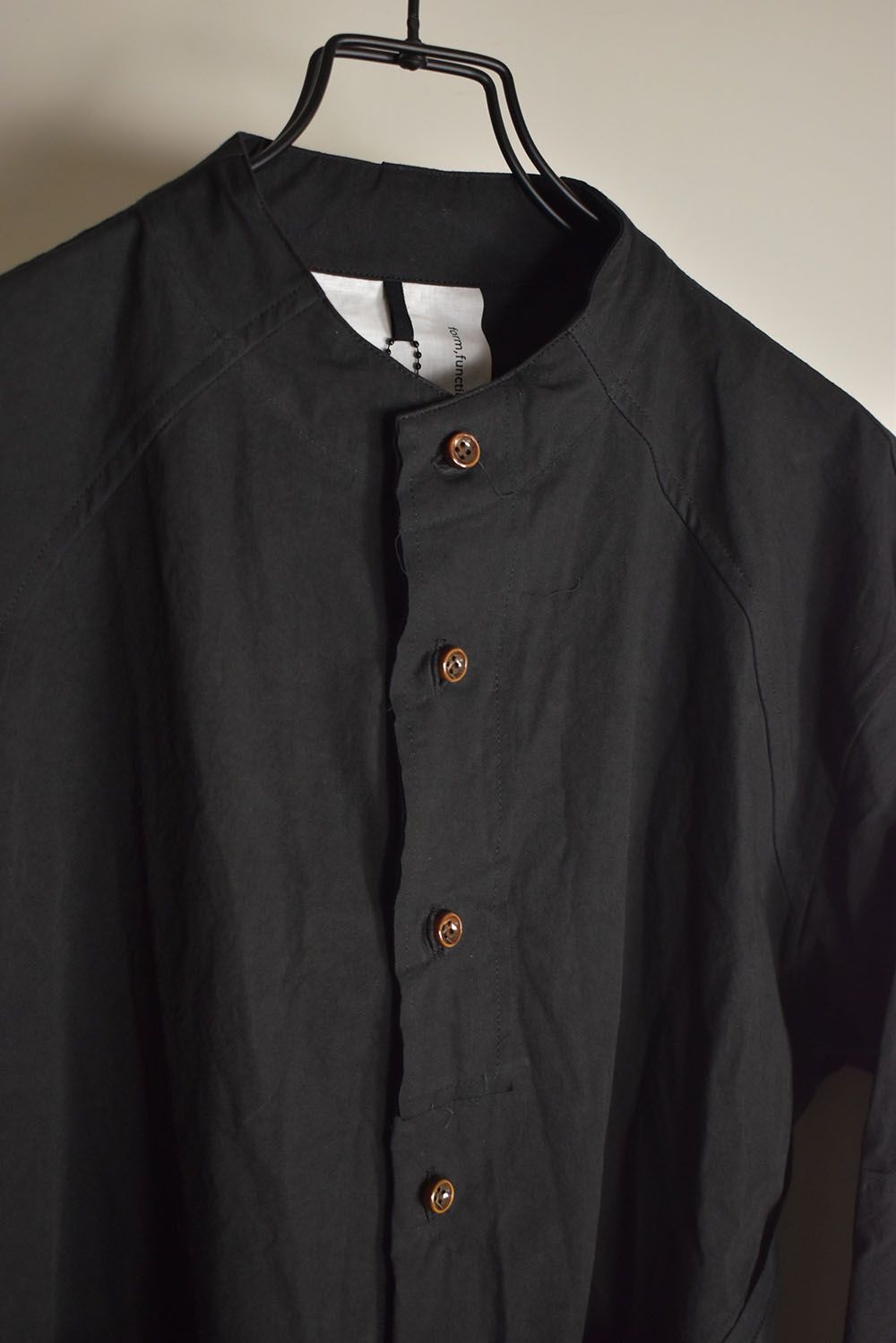 Strings Raw Edge Over Shirts"Black" / ストリングスローエッジオーバーシャツ"ブラック"