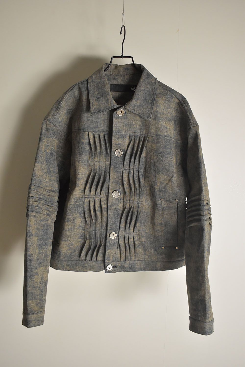 Blended Shades Denim Pin Tuck Blouson "Steel Blue" / ブレンデッドシェイドデニムピンタックブルゾン"スティールブルー"
