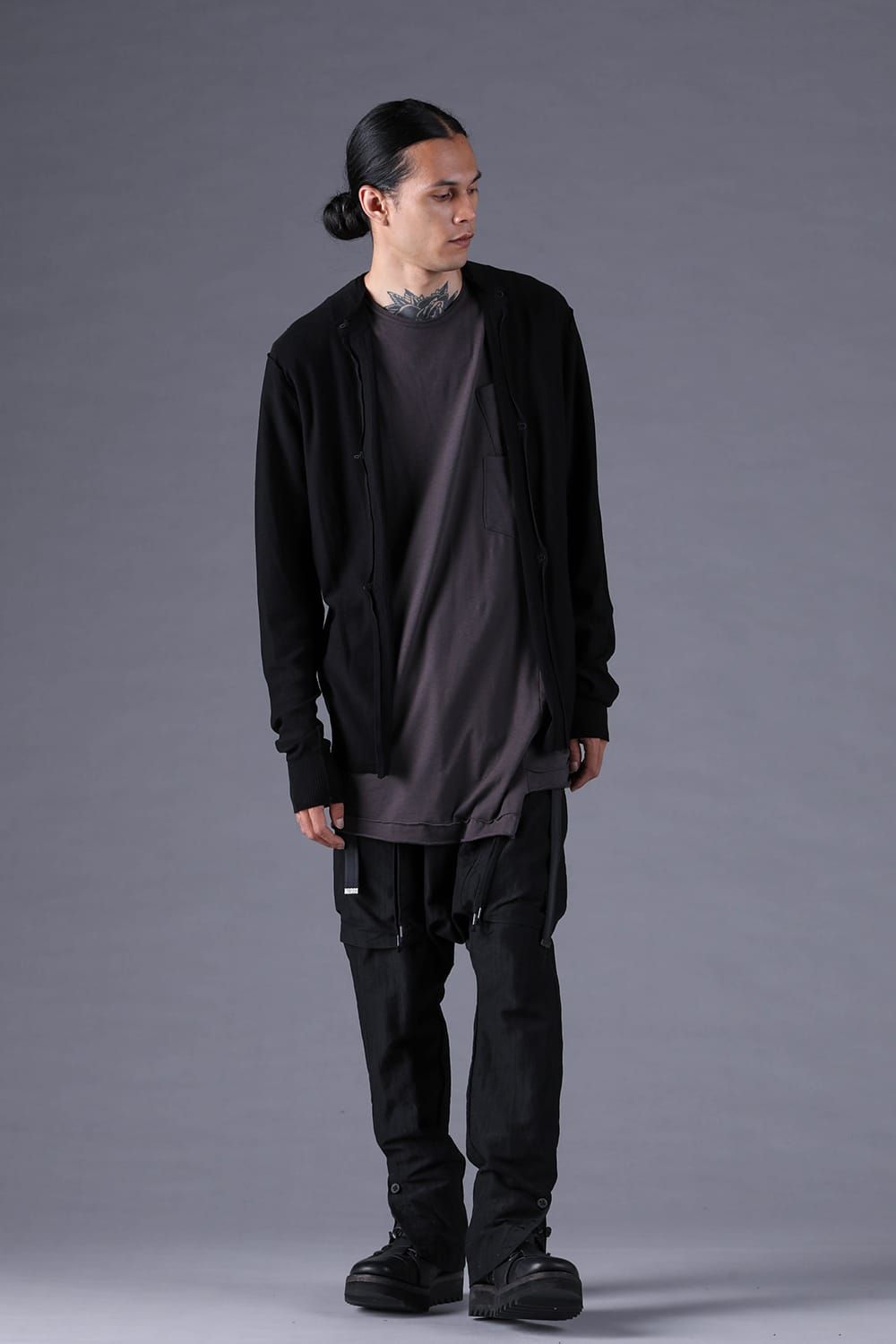 《2027SS先行予約分》16G High Gauge Silk Cotton Knit Cardigan"Black / Navy" / 16Gハイゲージシルクコットンニットカーディガン"ブラック / ネイビー"
