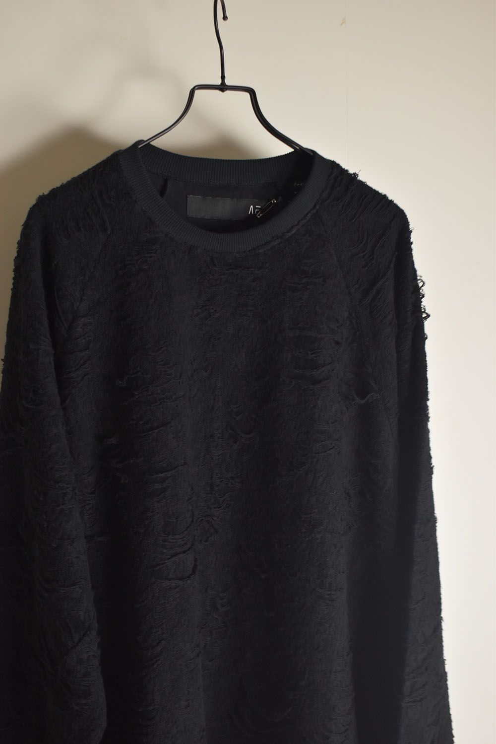 Damage Pile Dolman Top"Black" / ダメージパイル ドルマントップ"ブラック"