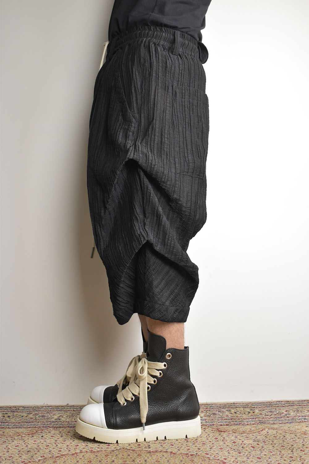 Sheer Yoryu Tuck Shorts"Black" / シアータックショーツ"ブラック"