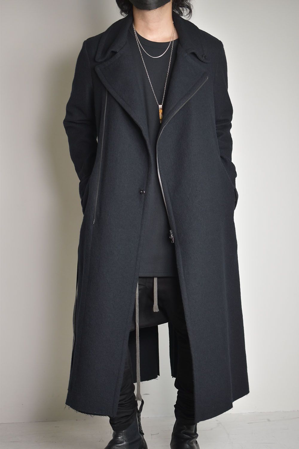 BIKER STYLE LONG COAT"Black"/バイカースタイルロングコート"ブラック"