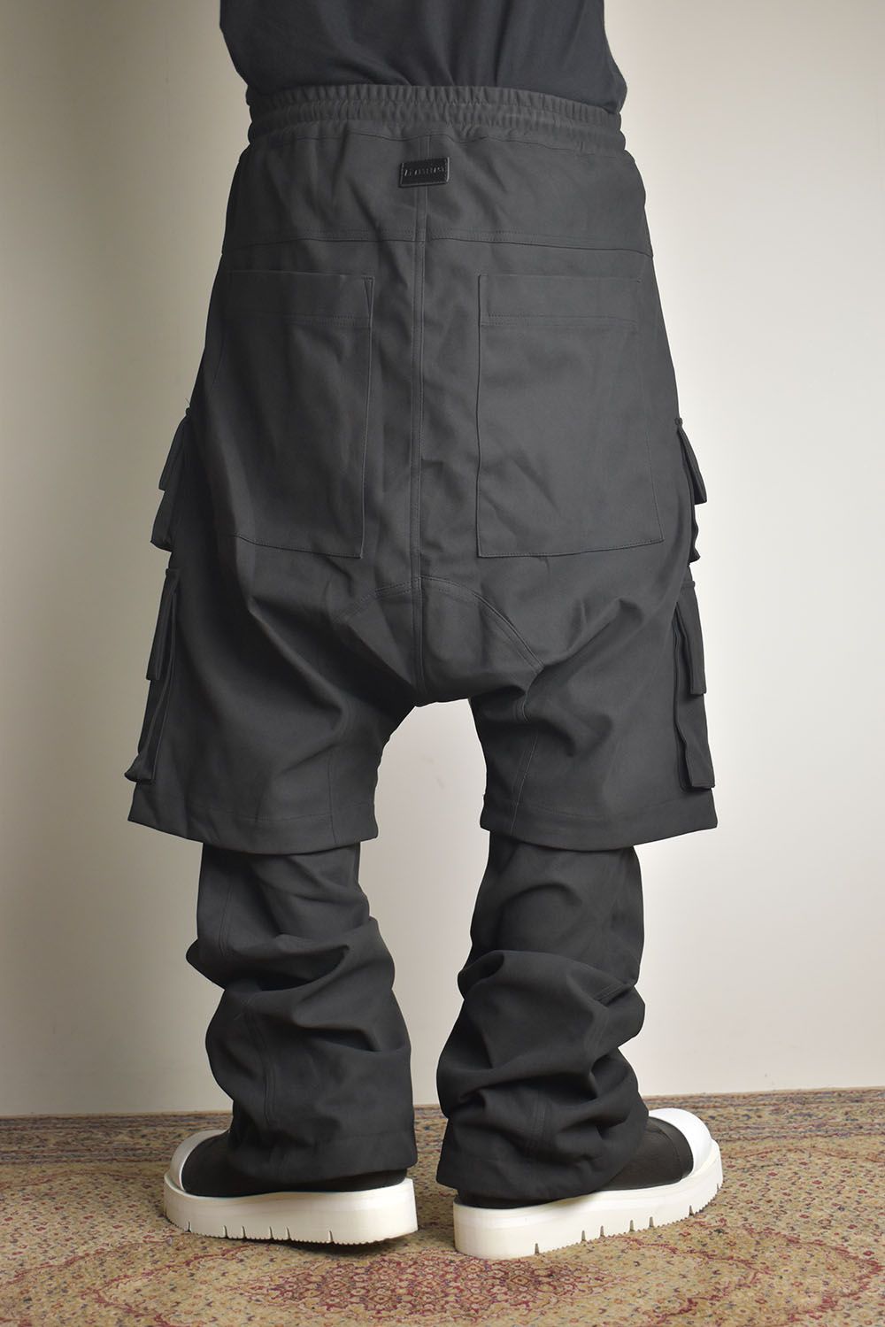 Synthetic Leather Suede Layerd Boots Cut "Black " / シンセティックレザースウェードレイヤードブーツカット "ブラック"
