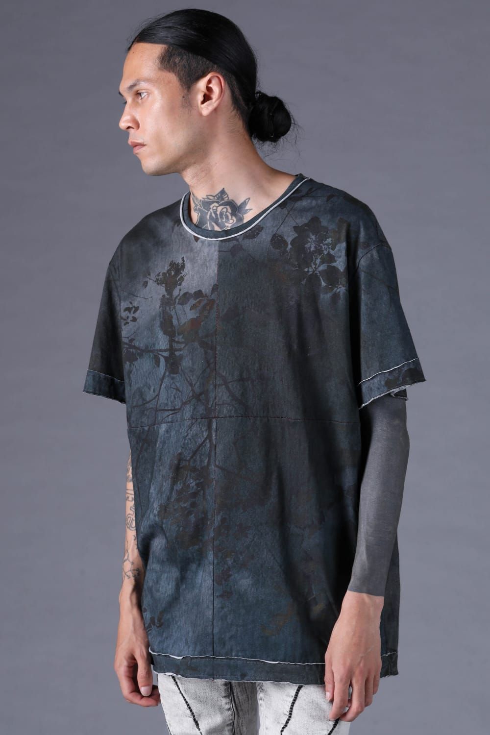 《2027SS先行予約分》Inkjet-Printed 30/- Cotton S/ST-Shirt"Charcoal" / インクジェットプリント30/-天竺ショートスリーブTee"チャコール"