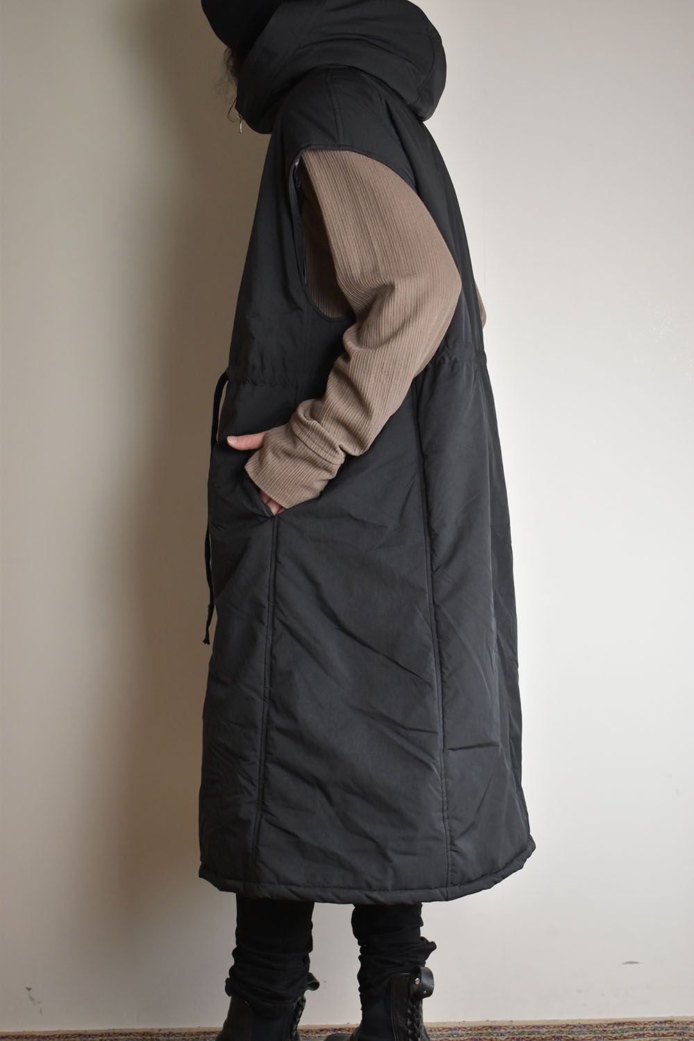 Chill Buster Sleeve Less Long Parka"Black"/チルバスタースリーブレスロングパーカー"ブラック"