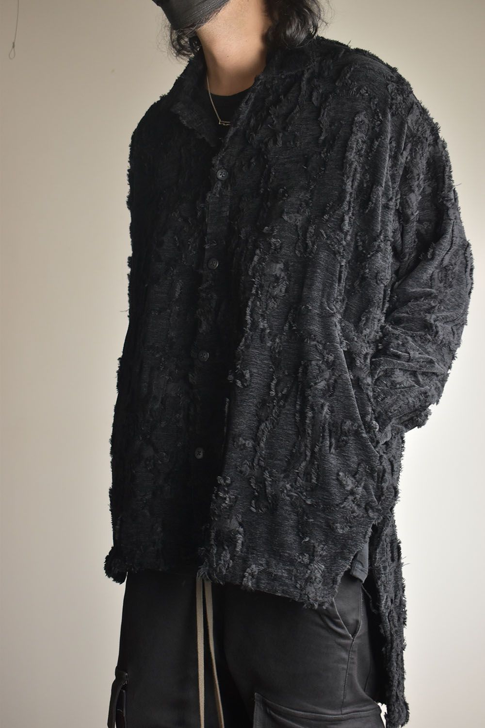 Jacguard Long Shirts"Black"/ジャガードロングシャツ"ブラック"