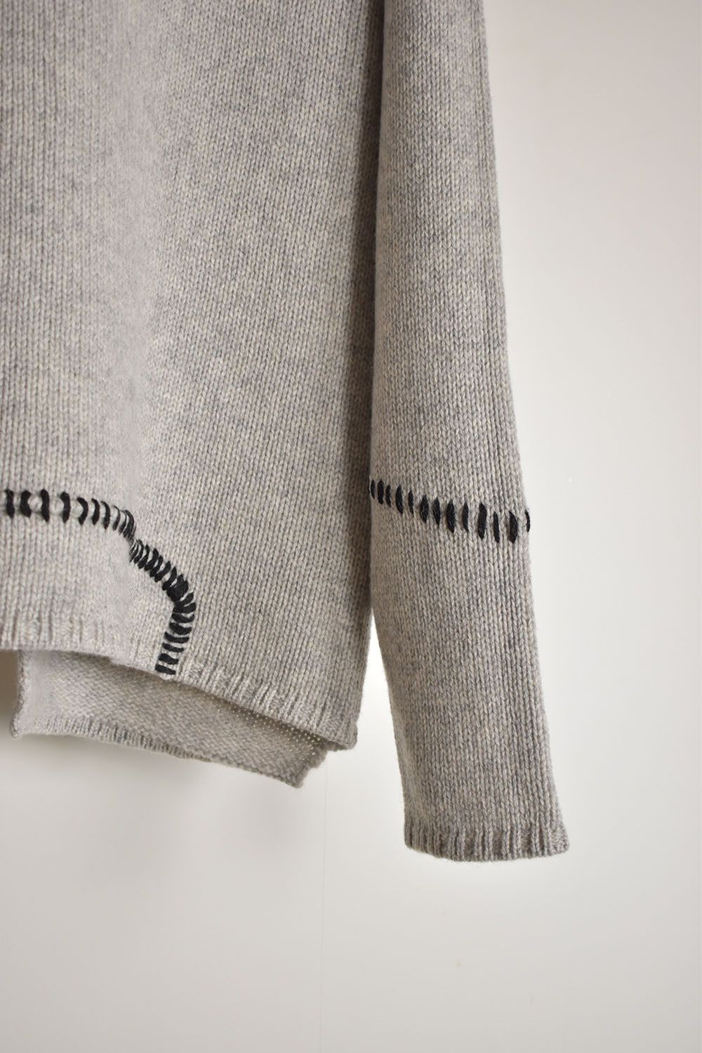 Over Lock Knit Pullover"Oyster Grey" / オーバーロックニットプルオーバー"オイスターグレー"